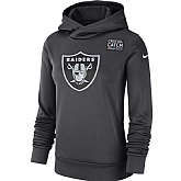 Women Oakland Raiders Anthracite Nike Crucial Catch Performance Hoodie,baseball caps,new era cap wholesale,wholesale hats